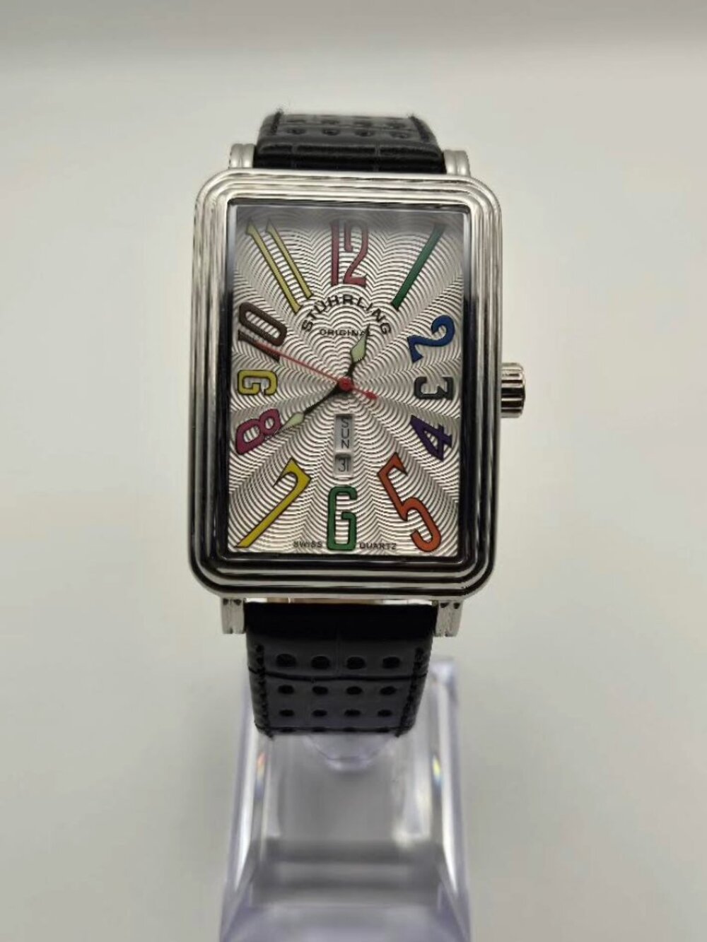 Stührling Original Uptown Ozzie XL (Model 1102L) Rainbow colored number watch